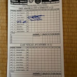 Oklahoma City Comets Las Vegas Aviators Signed Lineup Card LA Dodgers Athletics